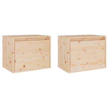 Wall Cabinets 2 pcs - Solid Pinewood | Hipomarket