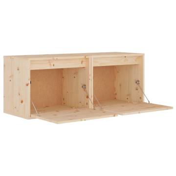 Wall Cabinets 2 pcs - Solid Pinewood | Hipomarket