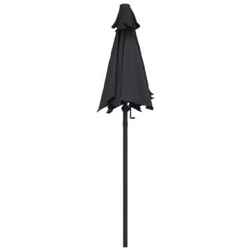 Black Aluminium Parasol 200x224 cm - Stylish & Durable