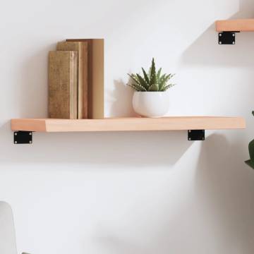 Untreated Solid Oak Wall Shelf | Rustic Style - 60x20x4 cm