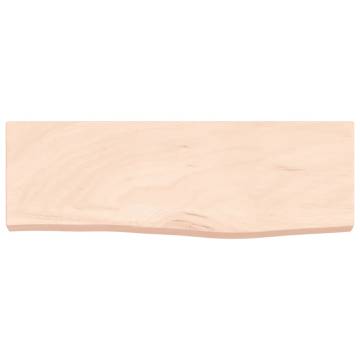 Untreated Solid Oak Wall Shelf | Rustic Style - 60x20x4 cm