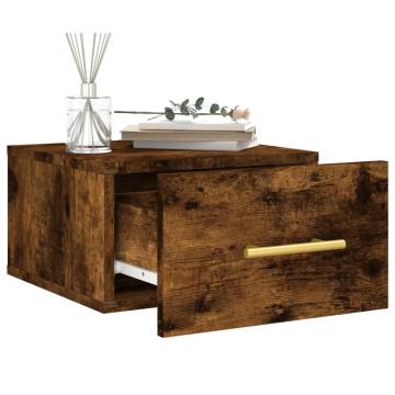 Wall-mounted Bedside Cabinet Smoked Oak - 35x35x20 cm