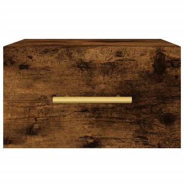 Wall-mounted Bedside Cabinet Smoked Oak - 35x35x20 cm