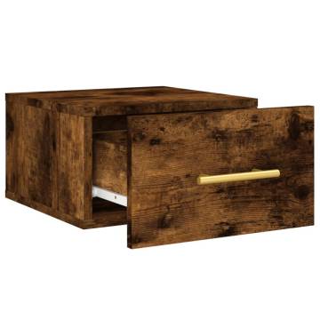 Wall-mounted Bedside Cabinet Smoked Oak - 35x35x20 cm