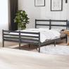 Bed Frame Solid Wood Pine 140x190 cm Grey Colour grey Size 140 x 190 cm 