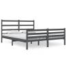 Solid Wood Pine Bed Frame 140x190 cm - Grey - Hipomarket