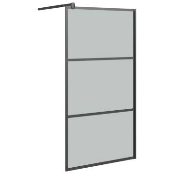 Walk-in Shower Wall 115x195cm Dark ESG Glass Black | Hipomarket