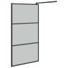 Walk-in Shower Wall 115x195cm Dark ESG Glass Black | Hipomarket