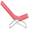 Folding Beach Chairs - 2 pcs Red Fabric for Relaxation