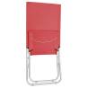 Folding Beach Chairs - 2 pcs Red Fabric for Relaxation