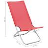 Folding Beach Chairs - 2 pcs Red Fabric for Relaxation