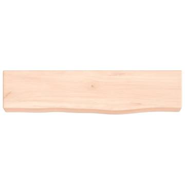 Wall Shelf 40x10x4 cm Untreated Solid Oak - Rustic Storage Solution