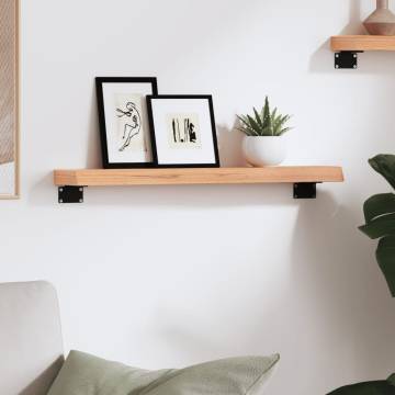 Wall Shelf Light Brown - Solid Oak | Hipomarket UK