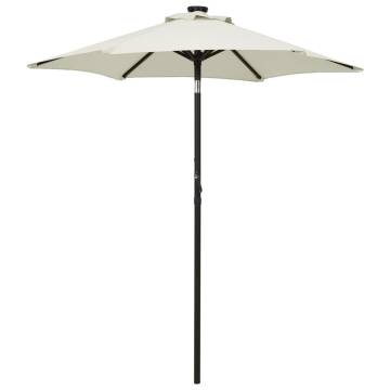 LED Parasol Sand 200x211 cm - Aluminium Garden Umbrella