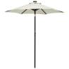 Parasol with LED Lights Sand 200x211 cm Aluminium Colour sand Quantity in Package 1 