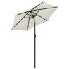 LED Parasol Sand 200x211 cm - Aluminium Garden Umbrella