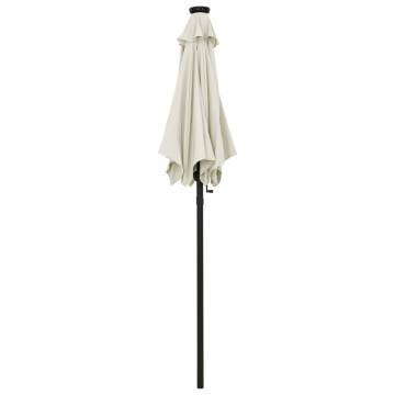 LED Parasol Sand 200x211 cm - Aluminium Garden Umbrella