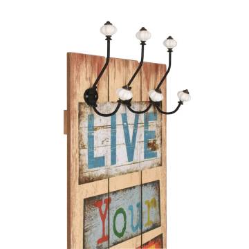 Wall-mounted Coat Rack with 6 Hooks – Live Life Vintage Style