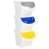 Stackable Waste Bins with Lids 3 pcs White PP 78 L Colour white Capacity 78 l Number of bins 3 