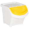 Stackable Waste Bins with Lids - 3 pcs White PP - 78 L