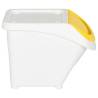 Stackable Waste Bins with Lids - 3 pcs White PP - 78 L