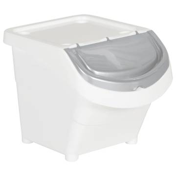 Stackable Waste Bins with Lids - 3 pcs White PP - 78 L