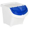 Stackable Waste Bins with Lids - 3 pcs White PP - 78 L