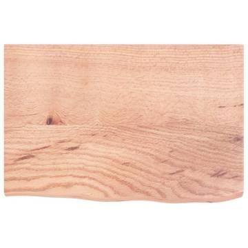 Light Brown Bathroom Countertop - Solid Wood 60x40 cm | HipoMarket