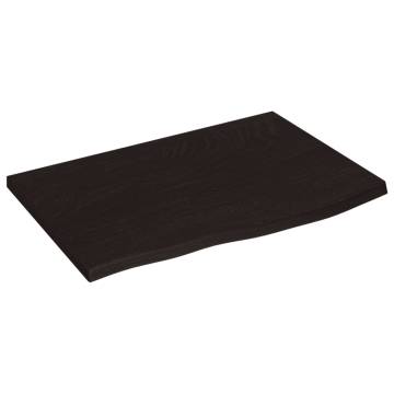 Dark Brown Solid Wood Bathroom Countertop 60x40 cm | Hipomarket