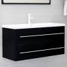 Sink Cabinet Black 100x38.5x48 cm Engineered Wood Colour black Size 100 x 38.5 x 48 cm Number of 1 Number of Pieces 