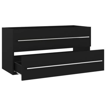 Stylish Black Sink Cabinet - 100x38.5x48 cm Engineered Wood