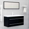 Stylish Black Sink Cabinet - 100x38.5x48 cm Engineered Wood