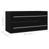 Stylish Black Sink Cabinet - 100x38.5x48 cm Engineered Wood