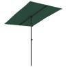 Outdoor Parasol with Aluminium Pole - Green 2x1.5 m