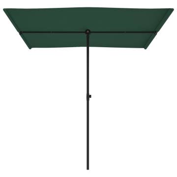 Outdoor Parasol with Aluminium Pole - Green 2x1.5 m