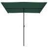 Outdoor Parasol with Aluminium Pole - Green 2x1.5 m