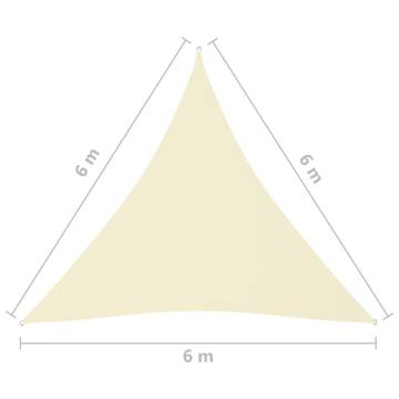 Triangular Sunshade Sail - 6x6x6m Cream Oxford Fabric