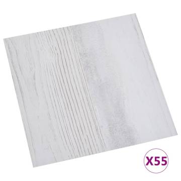 Self-Adhesive PVC Flooring Planks - Light Grey, 55 pcs