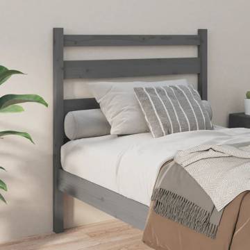 Grey Bed Headboard 81x4x100 cm - Solid Pine Wood | HipoMarket