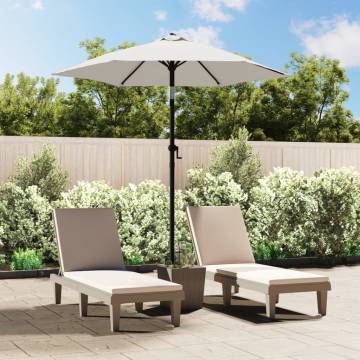 Elegant Sand White Parasol 200x224 cm - Durable & UV Protection