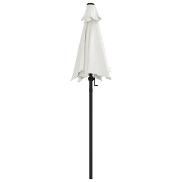 Elegant Sand White Parasol 200x224 cm - Durable & UV Protection