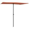 Terracotta Outdoor Parasol with Aluminium Pole - 2x1.5m