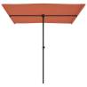 Terracotta Outdoor Parasol with Aluminium Pole - 2x1.5m