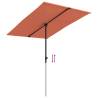 Terracotta Outdoor Parasol with Aluminium Pole - 2x1.5m