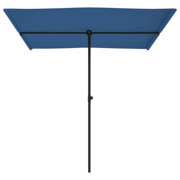 Outdoor Parasol with Aluminium Pole 2x1.5m - Azure Blue