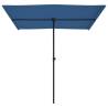 Outdoor Parasol with Aluminium Pole 2x1.5m - Azure Blue