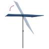 Outdoor Parasol with Aluminium Pole 2x1.5m - Azure Blue