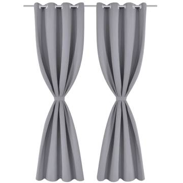 Blackout Curtain with Metal Eyelets - Grey 270x245 cm