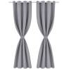 Blackout Curtain with Metal Eyelets - Grey 270x245 cm