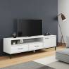 OSLO White TV Cabinet with Metal Legs - Solid Pine Wood